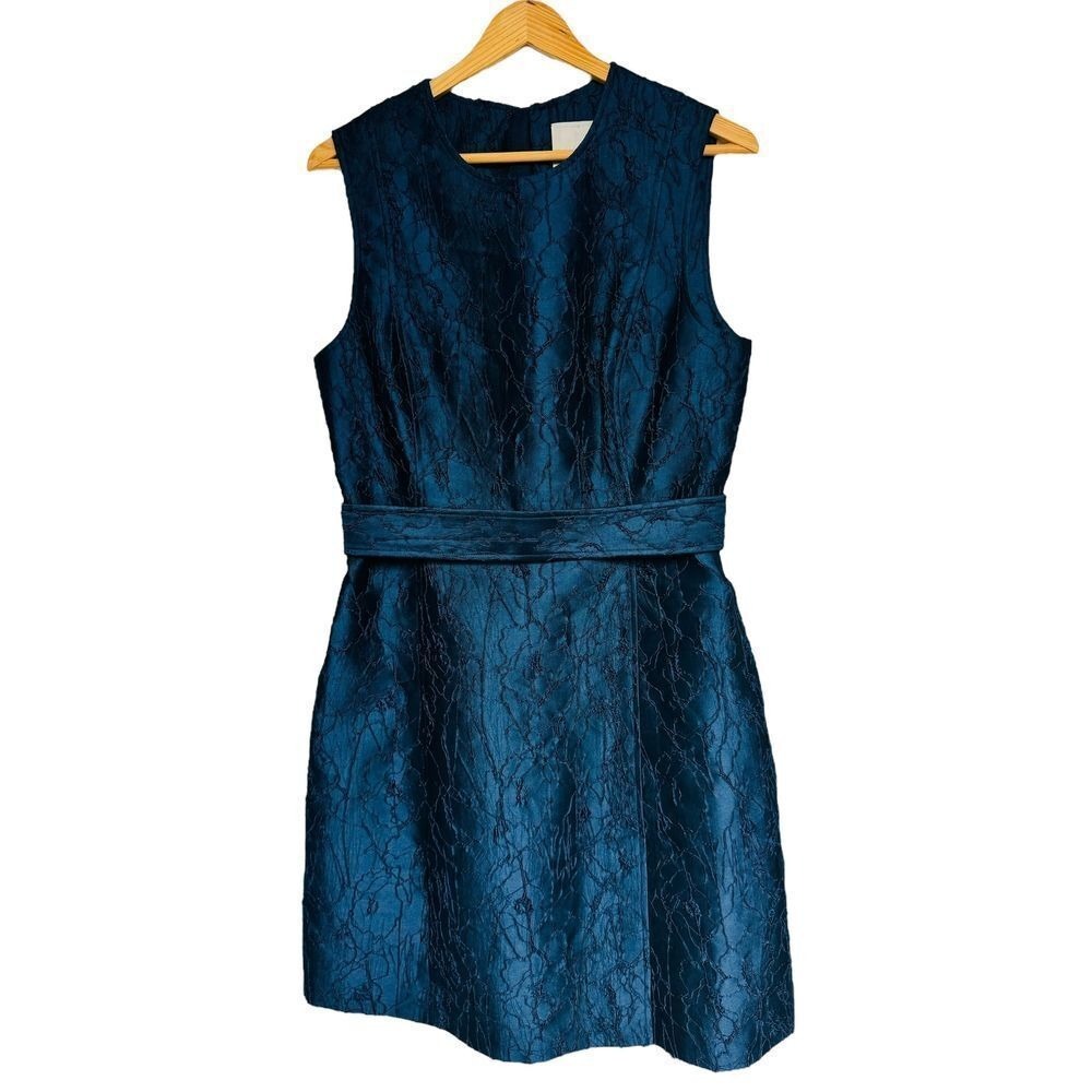 Jason Wu Size 8 Navy Blue Embroidered Knee Length Dress | Excellent Condition